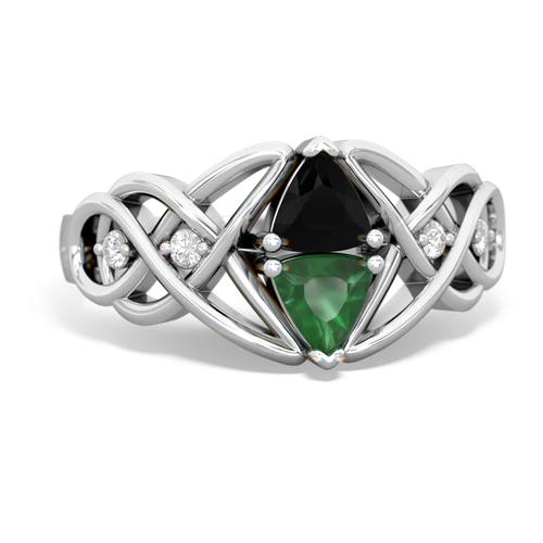 onyx-emerald celtic knot ring