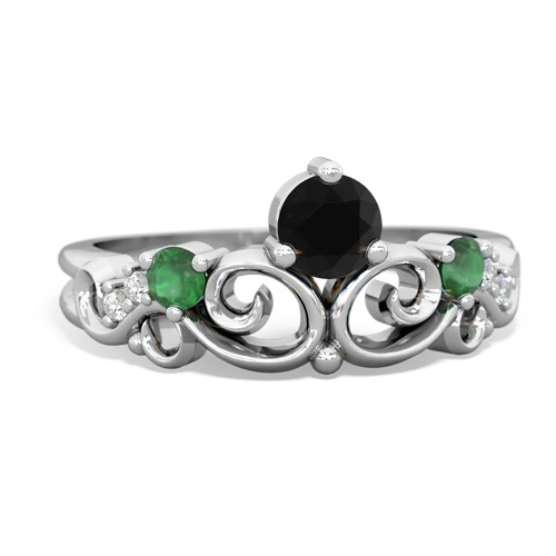 onyx-emerald crown keepsake ring
