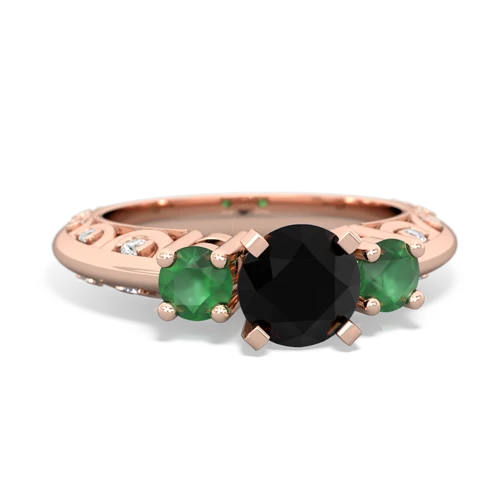 onyx-emerald engagement ring