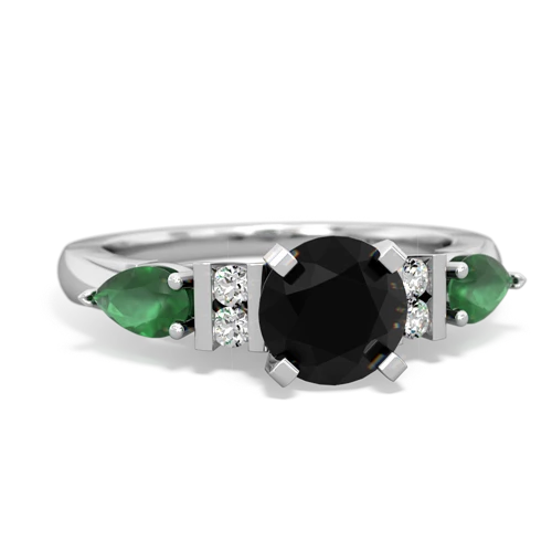 onyx-emerald engagement ring