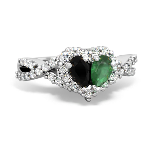 onyx-emerald engagement ring