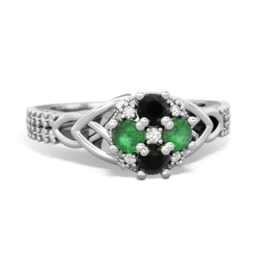 onyx-emerald engagement ring