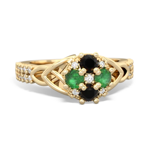 onyx-emerald engagement ring