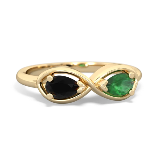 onyx-emerald infinity ring