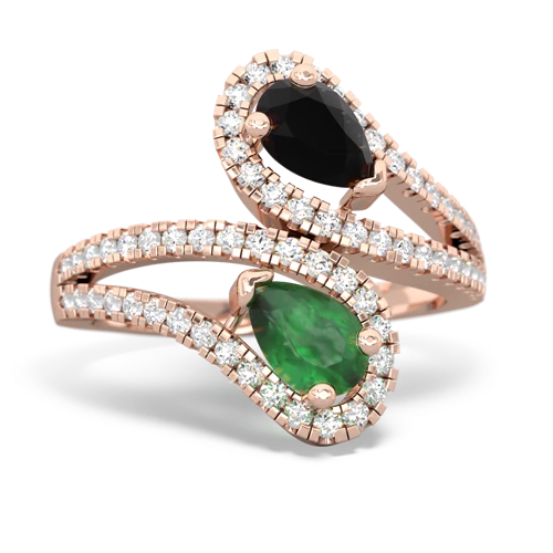 onyx-emerald pave swirls ring