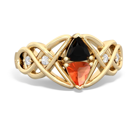 onyx-fire opal celtic knot ring