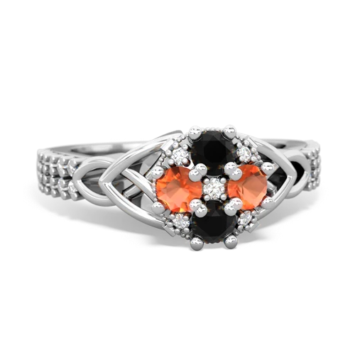 onyx-fire opal engagement ring
