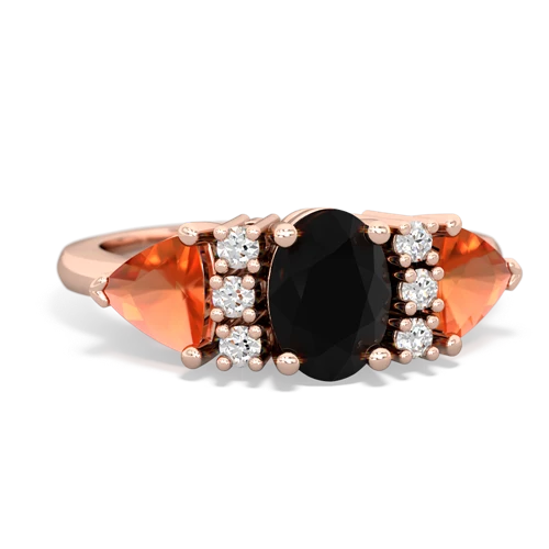 onyx-fire opal timeless ring