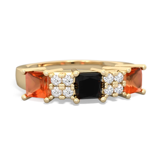 onyx-fire opal timeless ring