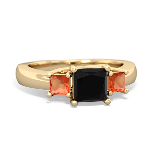onyx-fire opal timeless ring