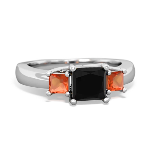 onyx-fire opal timeless ring