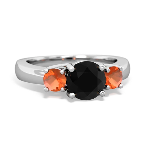 onyx-fire opal timeless ring
