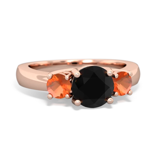 onyx-fire opal timeless ring