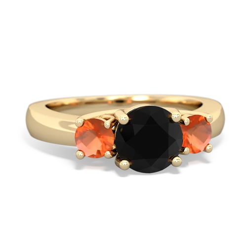 onyx-fire opal timeless ring