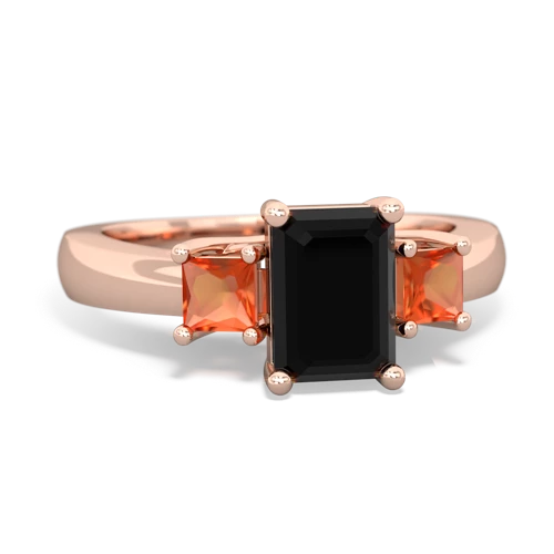 onyx-fire opal timeless ring