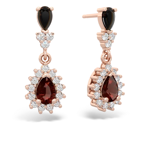onyx-garnet dangle earrings