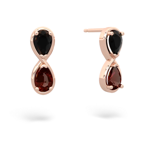 onyx-garnet infinity earrings