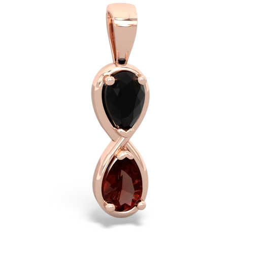 onyx-garnet infinity pendant