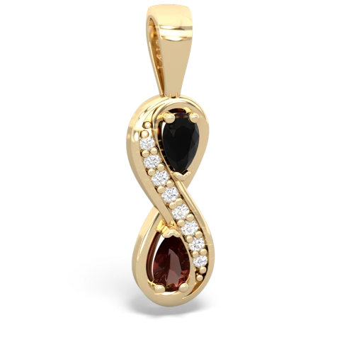 onyx-garnet keepsake infinity pendant