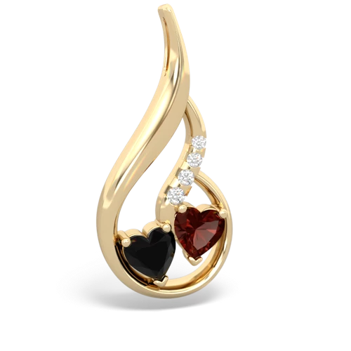onyx-garnet keepsake swirl pendant