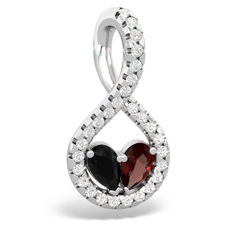 onyx-garnet pave twist pendant