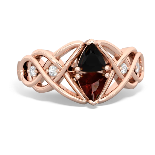 onyx-garnet celtic knot ring