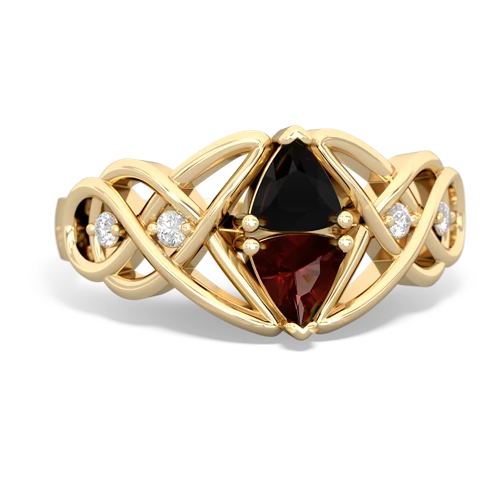 onyx-garnet celtic knot ring