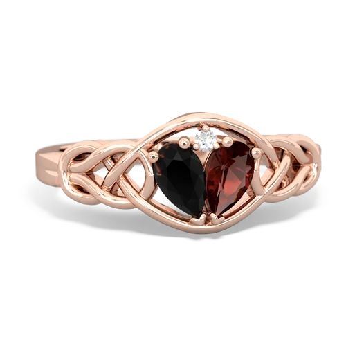 onyx-garnet celtic knot ring