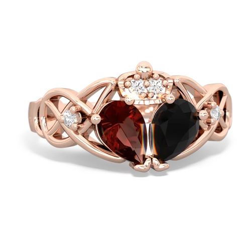 onyx-garnet claddagh ring