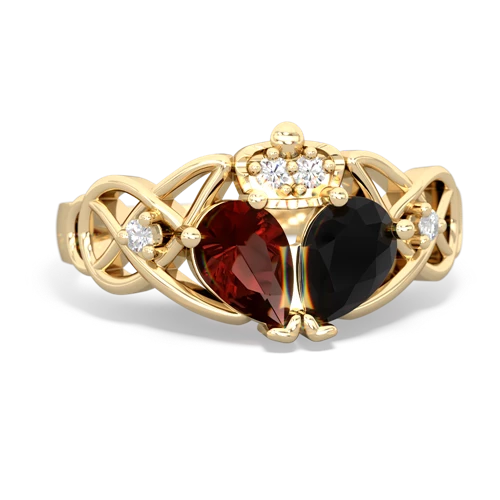 onyx-garnet claddagh ring