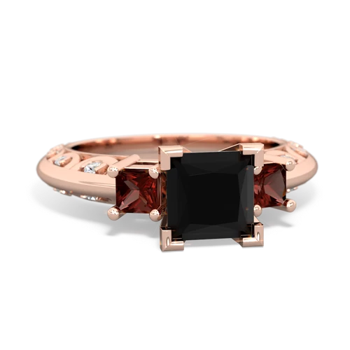 onyx-garnet engagement ring