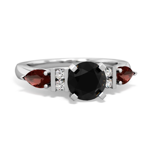 onyx-garnet engagement ring