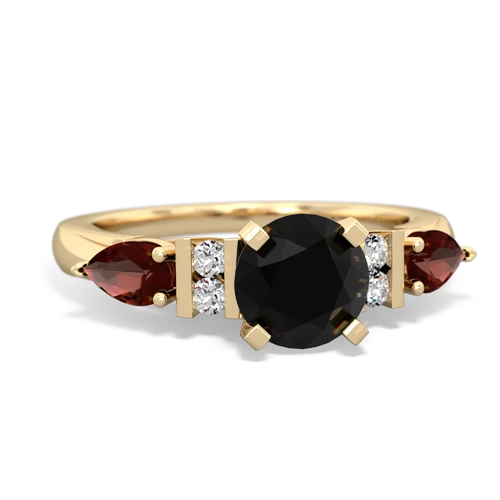 onyx-garnet engagement ring