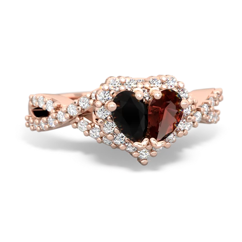 onyx-garnet engagement ring