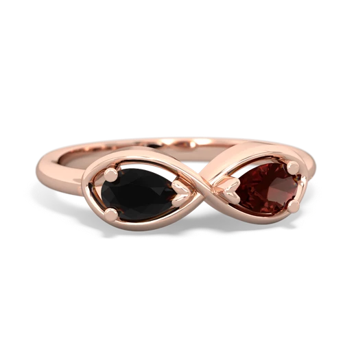 onyx-garnet infinity ring