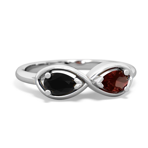 onyx-garnet infinity ring