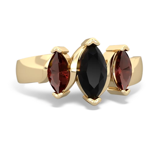 onyx-garnet keepsake ring