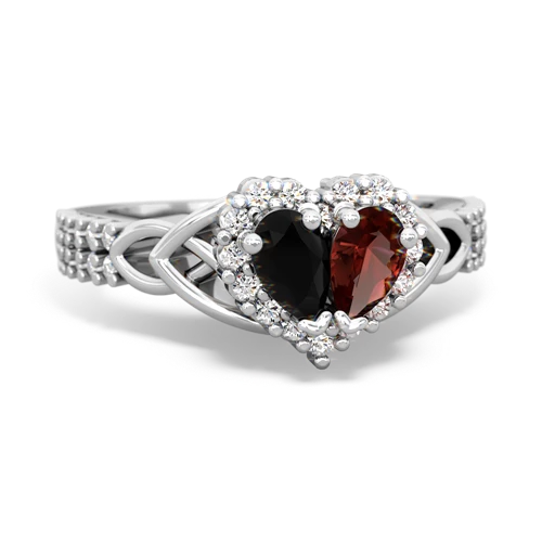 onyx-garnet keepsake engagement ring