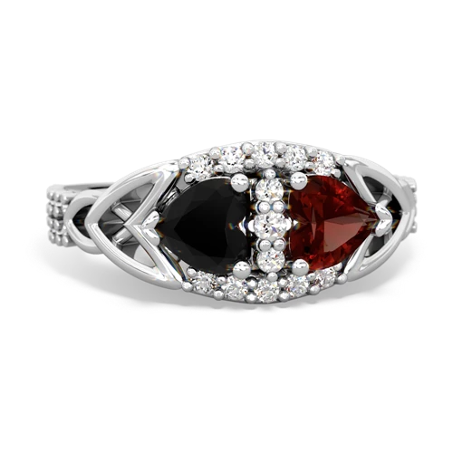 onyx-garnet keepsake engagement ring