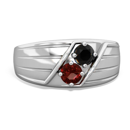 onyx-garnet mens ring