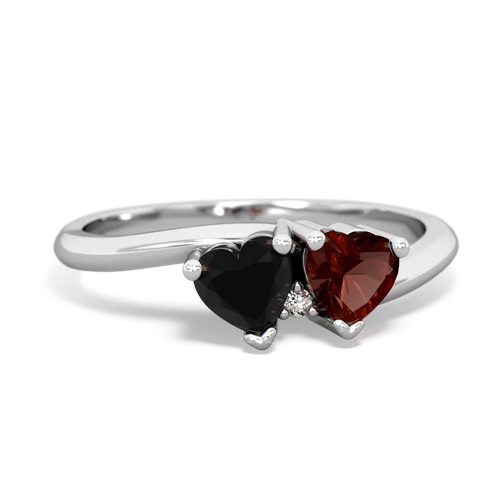 onyx-garnet sweethearts promise ring