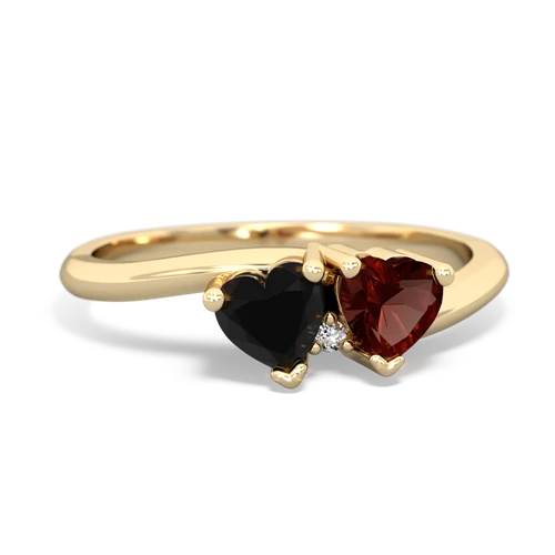 onyx-garnet sweethearts promise ring