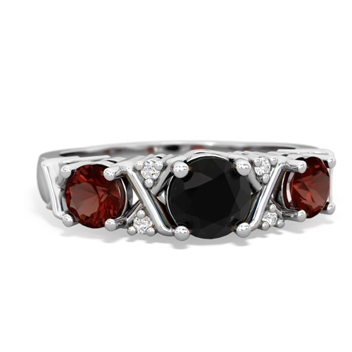 onyx-garnet timeless ring