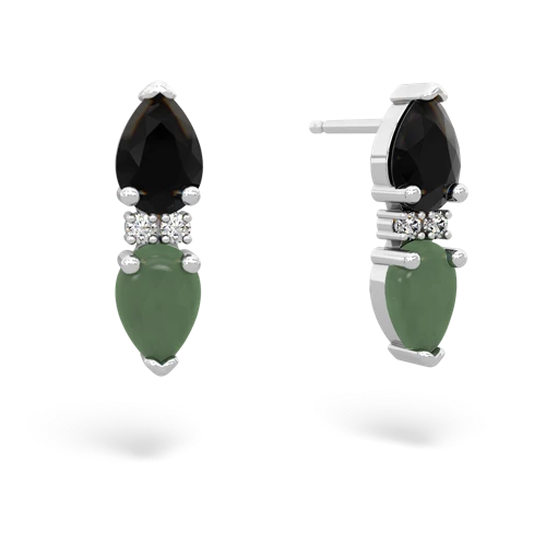 onyx-jade bowtie earrings