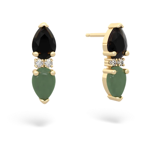 onyx-jade bowtie earrings