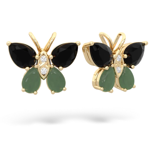 onyx-jade butterfly earrings