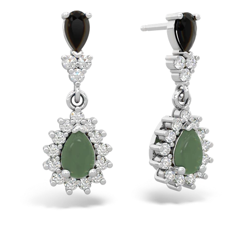 onyx-jade dangle earrings