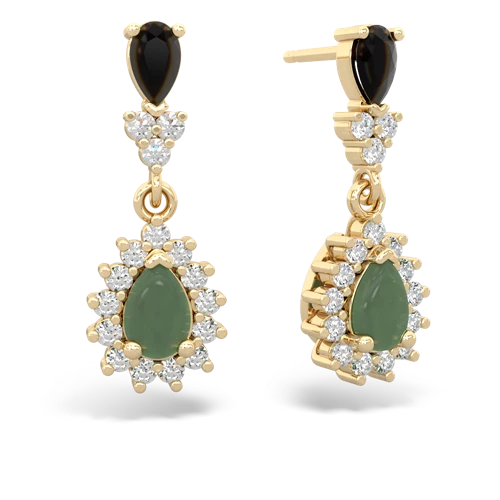 onyx-jade dangle earrings