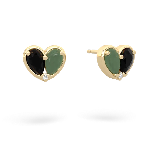 onyx-jade one heart earrings