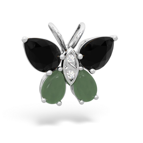 onyx-jade butterfly pendant